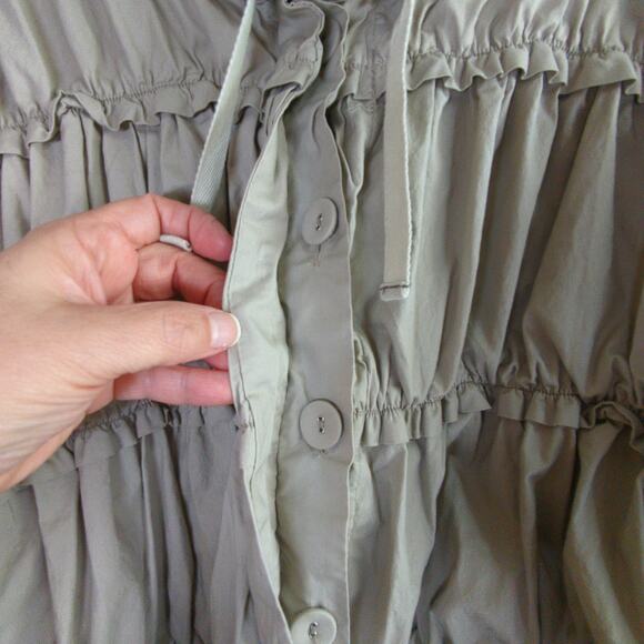 Habitat Clothes to Live In Jacket Womens L Tan Ruched Button Front Lightweight - Picture 5 of 8